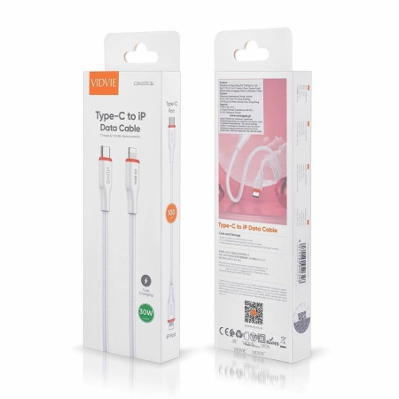 Kabel TYP-C - iPhone Lightning 1m VIDVIE CB4031 30W biały